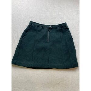 New Look A-Line Mini Skirt Womens Size 8 Green Lined Retro Mid century Modern‎